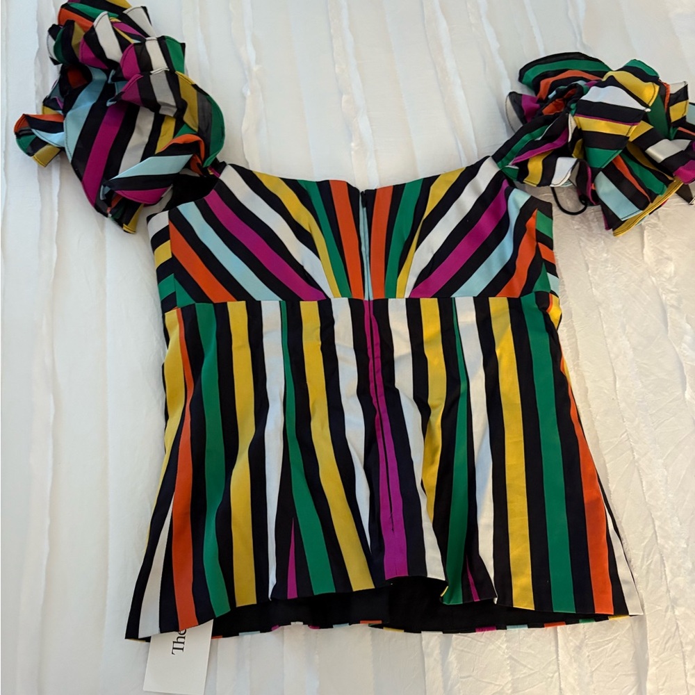 Caroline Constas Striped Off-Shoulder Top - Picture 3 of 3